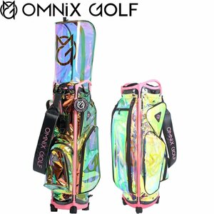 1円★OMNIX オムニクス Rainbow CADDIE BAG　レインボー キャディバッグ（Rainbow-Pink）限定カラー 完成タイプ スケルトン仕上げ★