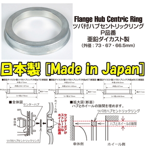 KYO-EI ハブリング 4個 P6754 亜鉛 67mm → 54mm 高さ 11mm ツバ付 4枚 日本製 キョーエイ