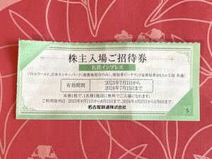 株主入場ご招待券リトルワールド、日本モンキーパーク（遊園地のみ）南知多ビーチランド＆南知多おもちゃ王国のいずれかの施設１名