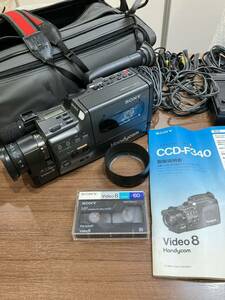 m12c131 SONY Handycam CCD-F340 video8 ソニー ハンディカム ビデオカメラ レコーダー　SONY バッテリー　動作未確認