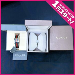 【6DH香04003D】1円スタート★GUCCI★time pieces★シェリーライン★Gミニ★レディース★クオーツ★箱付き★腕時計★現状品