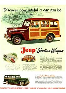 ◆1946年の自動車広告　ジープ　ステーションワゴン　JEEP