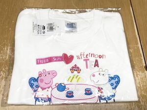 Å 未使用 Peppa Pig ペッパピッグ アフタヌーンティー 半袖 Tシャツ 110サイズ ホワイト キッズ アニメ グッズ