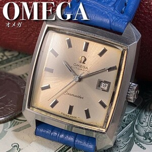 ★一点限り★国内OH済 オメガ OMEGA レディースウォッチ 女性用腕時計 アンティーク 自動巻き スクエア シーマスター デイト 動作良好 2336