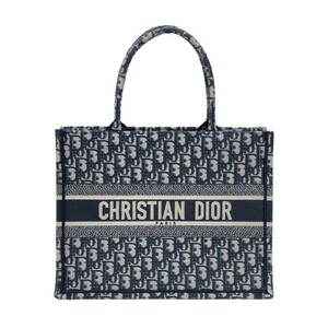 クリスチャン・ディオール Christian Dior ブックトート ミディアム M1296ZRIW ネイビー キャンバス トートバッグ レディース 中古