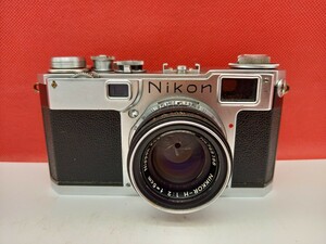 ■ Nikon S2 フィルムカメラ レンジファインダー ボディ NIKKOR-H F2 5cm レンズ 動作確認済 シャッターOK ニコン