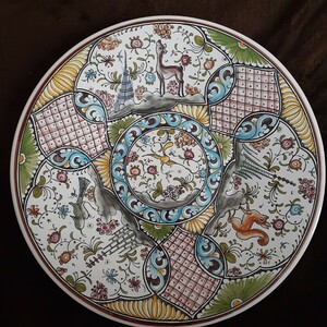 飾皿 壁掛皿 絵皿 ポルトガル製約37cm×4cm