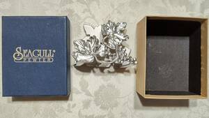 ヴィンテージ 1992年 Made in St.Lucia Packaging in Canada ピューター 錫製 シーガル SEAGULL PEWTER ナプキンスタンド 箱入り