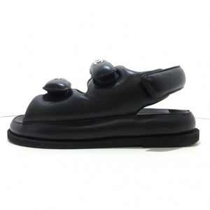 シャネル CHANEL サンダル 38 C G38886 - ラムスキン 黒×白 レディース ココマーク 靴