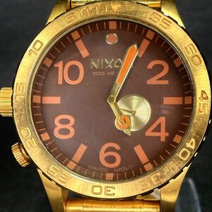 NIXON ニクソン 51-30 腕時計 クオーツ アナログ ステンレススチール ゴールド メンズ タイドグラフ 多機能 新品電池交換済み 動作確認済み