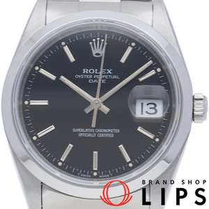 ロレックス オイスター パーペチュアル デイト 15200(W) SS メンズ時計 ブラック 仕上げ済 1994年 美品 中古