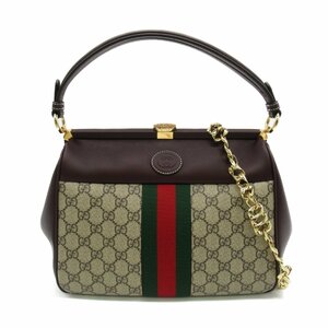 グッチ ハンドバッグ ブランドオフ GUCCI レザー ハンドバッグ GGスプリームキャンバス/レザー レディース