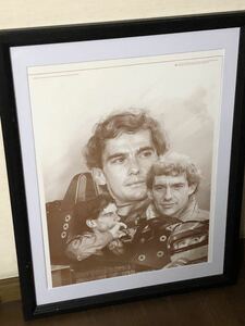 世界 3000枚限定 アイルトンセナ リトグラフ 肖像画 画家 Craig Warwick 直筆サイン レーサー Limited 3000 AYRTON SENNA F1 ガレージ