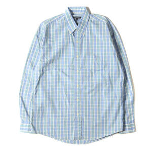 BURBERRY LONDON シャツ サイズ:M マドラスチェック ボタンダウン ドレスシャツ MADE IN USA ライトブルー ライトグリーン