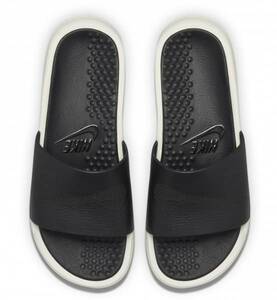 25cm●ナイキ ベナッシ スライド NIKE BENASSI SLIDE LUX サンダル 黒 lab 818742-001 レザー ロンハーマン 高級 ラボ シャワーサンダル