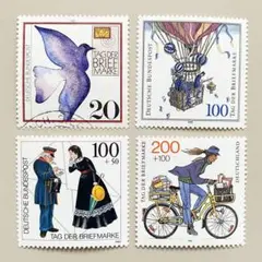 外国切手4枚（ドイツ：切手の日）
