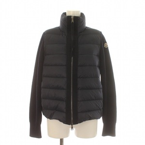 モンクレール MONCLER 19AW MAGLIONE TRICOT CARDIGAN ダウンジャケット ニット 切替 ジップアップ ナイロン XS 紺 E20939455700 A9018