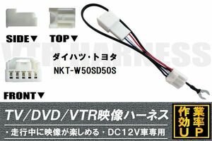 走行中に映像が楽しめる TOYOTA DAIHATSU トヨタ ダイハツ NKT-W50SD50S 対応 TV DVD VTR 映像ハーネス ケーブル コード DC12V 車専用
