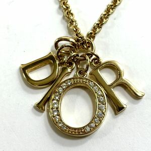 ☆1円スタート☆ Christian Dior ネックレス クリスチャンディオール アクセサリー ゴールドカラー ロゴ ヴィンテージ レディース RK