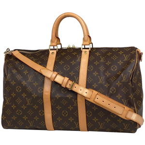 ルイ・ヴィトン Louis Vuitton キーポル バンドリエール 45 ショルダーバッグ ボストンバッグ モノグラム ブラウン M41418 レディース 中古