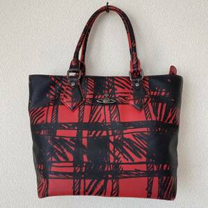 Vivienne Westwood ヴィヴィアン ウエストウッド アングロマニア ハンドバッグ トートバッグ かばん 鞄 レザー 赤 黒 2024年発売