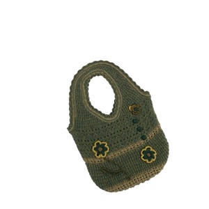 未使用品 22ホリデーコレクション Mame Kurogouchi マメクロゴウチ Floral Motif Hand-Knitted Handbag ニットバッグ カーキ MM22FW-AC507