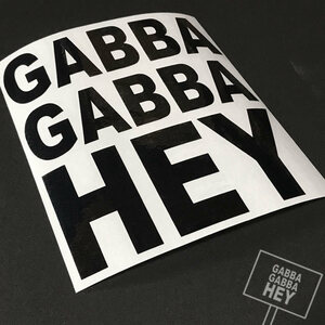★GABBA GABBA HEY★ ロックな掛け声ステッカー(屋外対応)【ガバ・ガバ・ヘイ】ブラック 送料無料