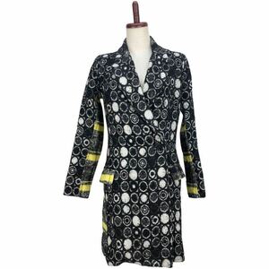 美品　DESIGUAL by CHRISTIAN LACROIX デシグアル　クリスチャンラクロワ　レディース　総柄　ウール　コート　アウター　上着　36表記