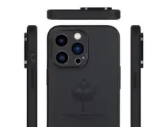 iPhone15    携帯ケース　ブラック　シンプル　鹿