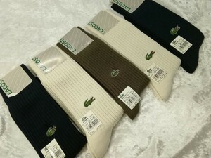 g_t W414 ☆未使用 ラコステ LACOSTE 靴下 メンズソックス サイズ25〜27 5点まとめて 