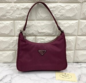 □■PRADA プラダ　ミニ　ハンドバッグ　ナイロン　1N1204　ボルドー　■□