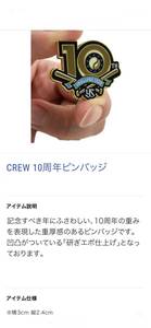 大人気 東京ヤクルトスワローズ ファンクラブ公式 グッズ スワローズクルー10周年記念ピンバッジ 非売品 入手困難 レア 激安 処分。
