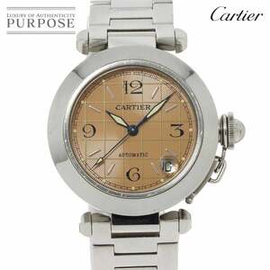 カルティエ Cartier パシャC W31024M7 ボーイズ 腕時計 デイト サーモンピンク 文字盤 オートマ 自動巻き ウォッチ PashaC 90229662