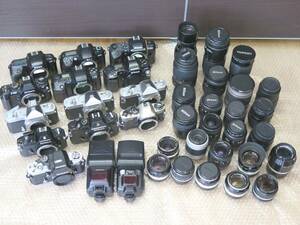 【1円スタート】 Nikon ニコン カメラ13台 レンズ・ニコン用レンズ25本 フラッシュ2点 ジャンク まとめて