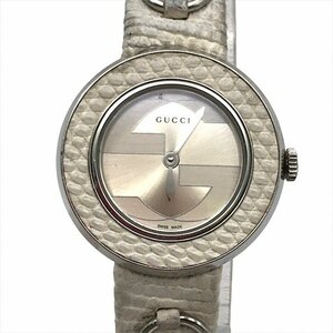 1円 GUCCI グッチ Uプレイ 129.5 クオーツ シルバー 文字盤 レディース 腕時計 ウォッチ 稼働品 a2369