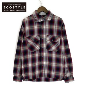 EVISU エヴィス ×YAMANE ACADEMY レッド チェックシャツ レッド 38 トップス コットン メンズ 中古