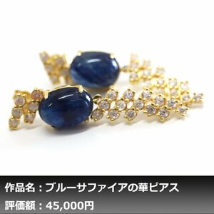 【1円新品】イケゾエガレ｜16.00ct 天然ブルーサファイア ダイヤモンド K14YG仕上ピアス｜作家モノ｜本物保証｜NGL鑑別対応