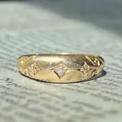 英国　イギリス　アンティーク　18k 18金　ジプシーリング