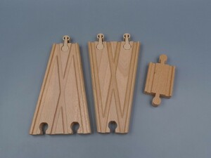 木製玩具 木製レール 分岐線路 凸⇔凸 凸2⇔凹1 凸1⇔凹2 3点セット 木のおもちゃ BRIO イケア LILLABO ブリオ 各社互換性