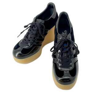 グッチ スニーカー アディダス コラボ ガゼル ウェッジ レディースサイズ37 725627 GUCCI adidas 靴 黒