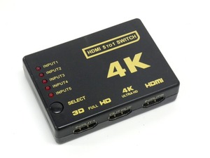 Y759Yちょる　HDMI セレクター 切替器　分配器　4K　HDMI 5TO1 SWITCH　3D FULL HD　2K　スイッチ　リモコン付き　HDMI Switcher　ゲーム機