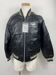 132-KM2742-120s AVIREX アヴィレックス レザージャケット ブラック XSサイズ スタジャン VARSITY JACKET 6181032 革ジャン