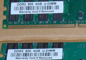 デスクトップPC用メモリ DDR2 800MHZ 4GB×2枚　セット【中古品】