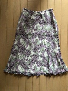 ☆即決*未着用【Champ DE Mars BY REGNE シャン ド マルス by レジーヌ】シルク スカート*ペーズリー*40サイズ*日本製☆