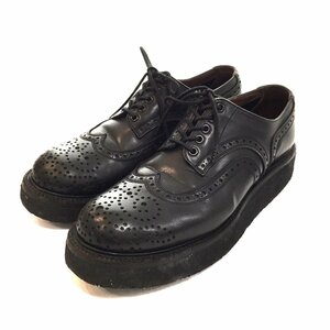 ◆フットザコーチャー foot the coacher ビジネスシューズ 1634007 メンズUK9 27.5-28cm ブラック ラバーソール ウイングチップ 5AC/90857