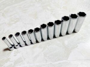 Snap-on スナップオン 3/8 ディープ ソケット レンチ 12本セット SFSM 6ポイント 212SFSMY