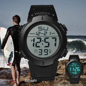 HONHX 腕時計 デジタル腕時計 ダイバーズウォッチ 3気圧防水 j