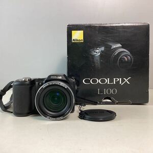 y437 Nikon コンパクトデジタルカメラ COOLPIX L100 高速連写 15倍ズーム 1000万画素 手ブレ補正 ニコン 箱 ケース付き 動作確認済 中古