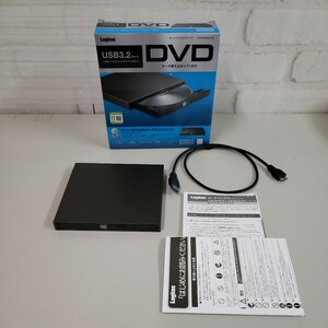 604y0808★ロジテック 外付け DVDドライブ USB3.2(Gen1) windows/Mac/Surface対応 サイバーリンクLDR-PML8U3LBK