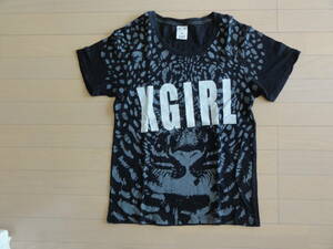 美品 XGIRL ヒョウ柄 半袖Tシャツ 黒 サイズ1